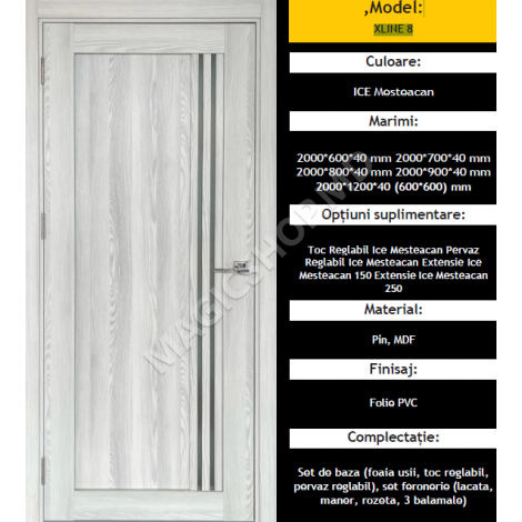 Межкомнатная дверь Xline 8 (L90x200cm)